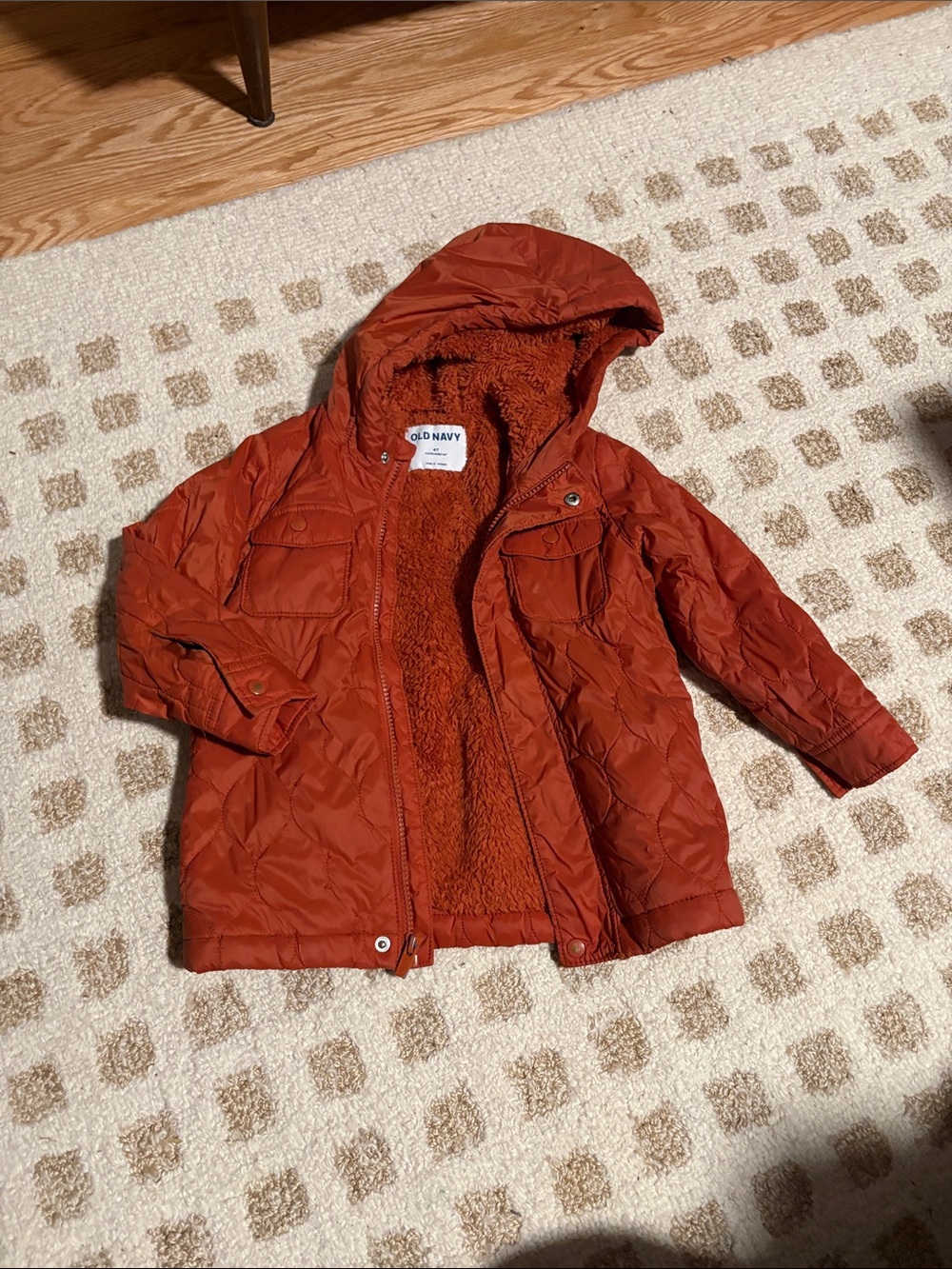 Old Navy Kids' Rust Hooded Puffer Jacket